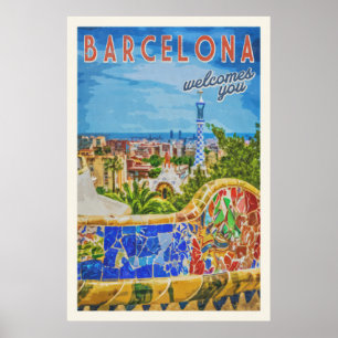 Póster Fotografia Viagens vintage Barcelona