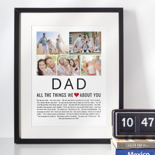 Poster Fotografias de pai Coisas Que Adoramos Sobre Você 