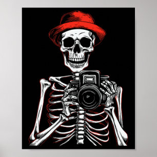Poster Fotógrafo Halloween Figurume Skeleton Lover
