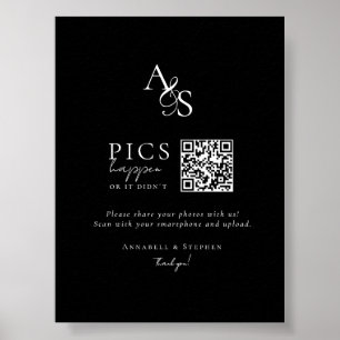 Poster Fotos acontecem! Foto, Código QR, Casamento