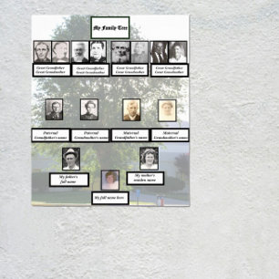 Poster Fotos da Árvore Genealógica de Quatro Gerações da