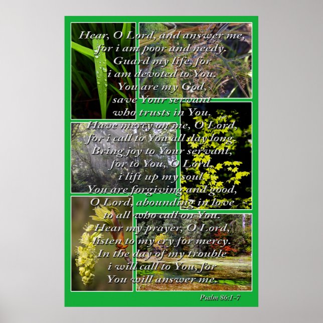 Poster fotos da natureza e salm 86:1-7 (Frente)