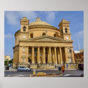 Poster Fotos da Rotunda de Mosta em Malta, Ilha Mediterrâ