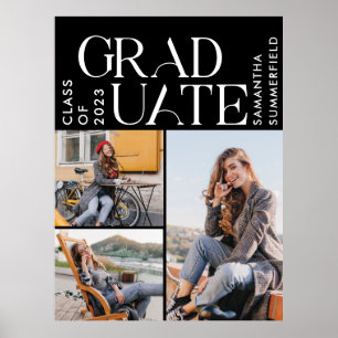 Poster Fotos de Formatura 2026 Preto e Branco Graduado