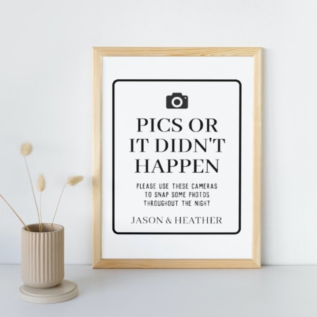 Poster Fotos ou não aconteceu o sinal de câmera descartáv (Criador carregado)