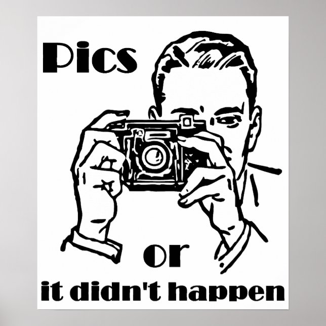 Poster Fotos ou não aconteceu retrô (Frente)