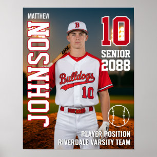 Poster Fotos Personalizadas de Jogador de Beisebol Esport