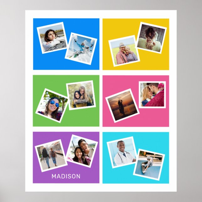 Poster Fotos personalizadas & nome colorido (Frente)