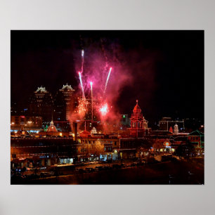 Póster Fotos Vermelhas Sobre As Luzes De Kansas City Plaz