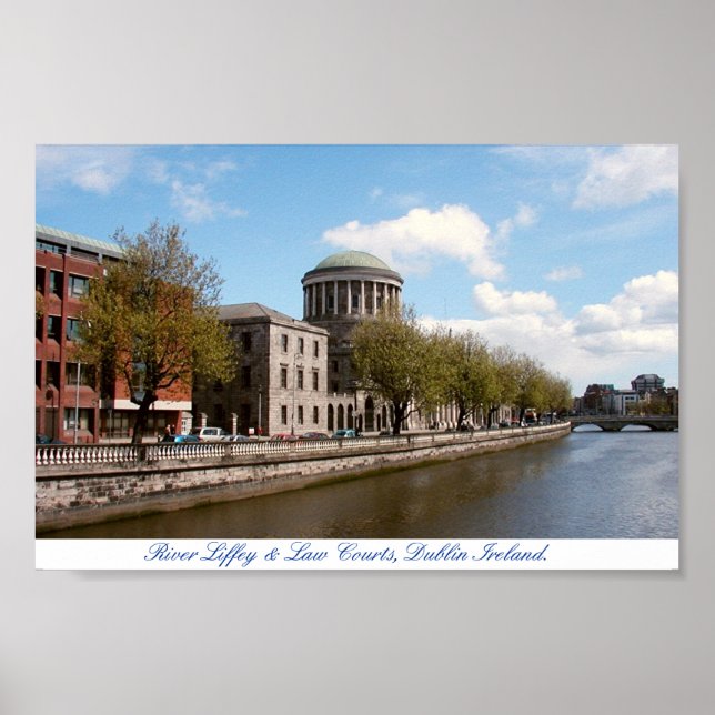 Poster Four Courts & River Liffey, Dublin City Ireland (Frente)