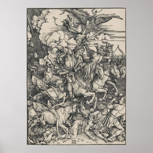 Poster Four Horsemen of the Apocalypse by Durer (Frente)