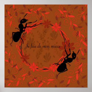 Poster fourmi, afirmação positiva, frase inspirante