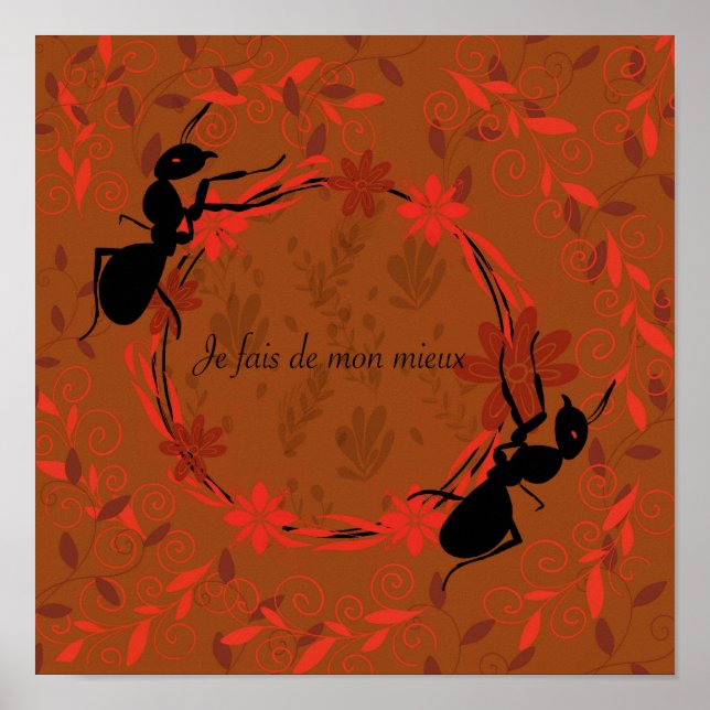 Poster fourmi, afirmação positiva, frase inspirante (Frente)