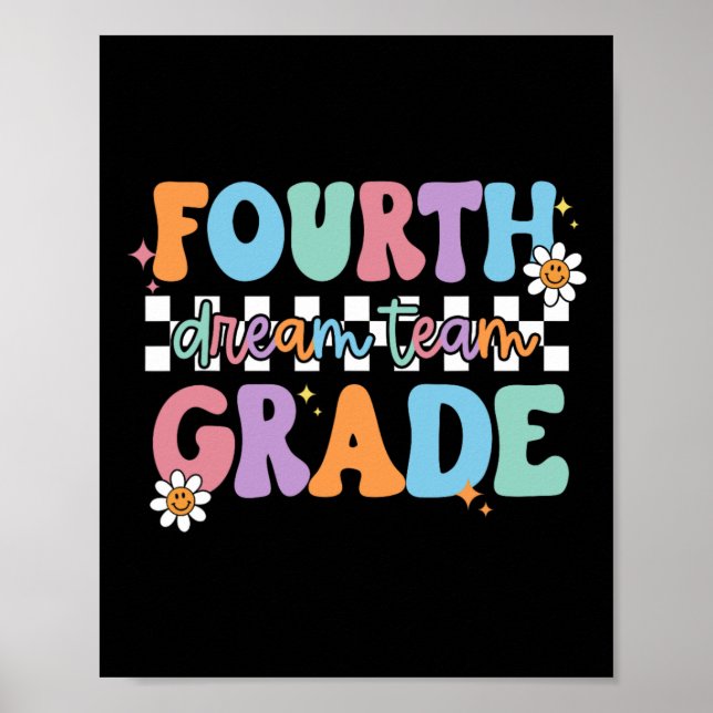 Poster Fourth Grade Dream Team Back To School 4th Grade T (Frente)