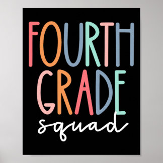 Poster Fourth Grade Squad 4th Teacher Crew Byck To School
