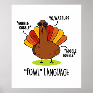 Poster FowLanguage Funny Turquia Pun