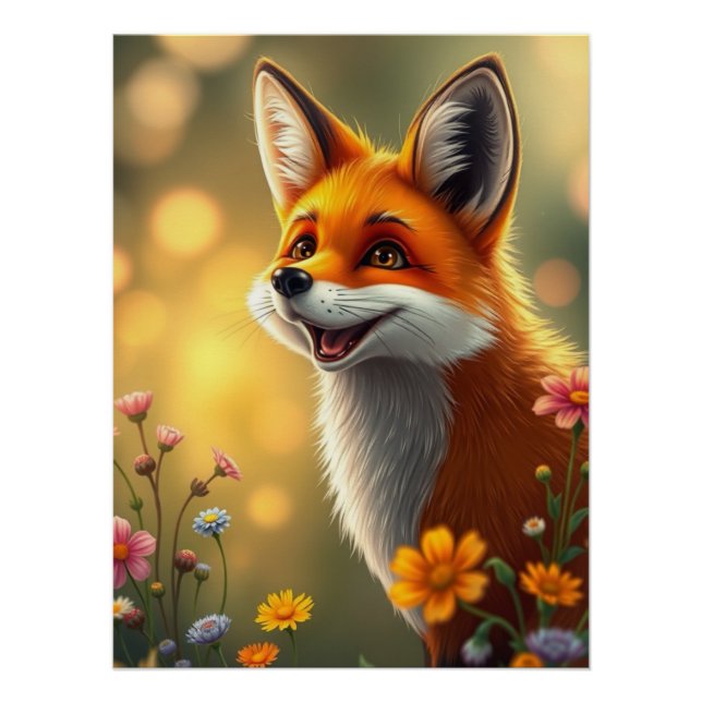 Póster Fox Art Adorável (Frente)