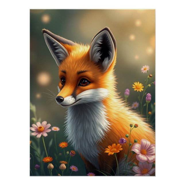 Póster Fox Art Adorável (Frente)