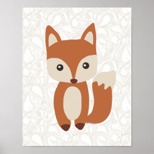 Póster Fox bonito do bebê