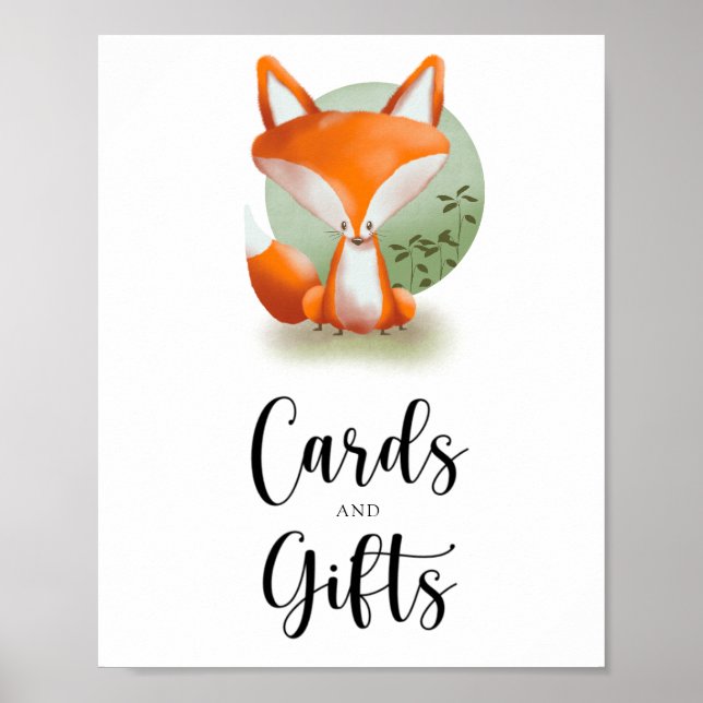 Poster Fox - cartões e chá de fraldas de presentes (Frente)