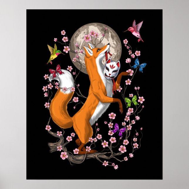 Poster Fox Cherry Blossom (Frente)