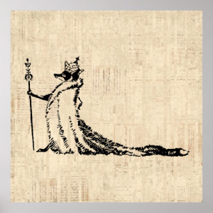 Poster Fox com ilustração antiga coroa Arte venosa