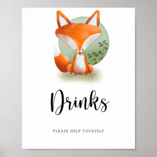 Poster Fox Cub - Bebidas ajudem-se a si próprio