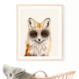 Poster Fox Daisy Sunvidles Woodland Nursery