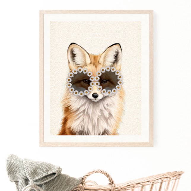 Poster Fox Daisy Sunvidles Woodland Nursery (Criador carregado)