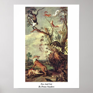 Poster Fox e gato por Frans Snyders