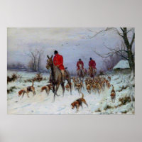 Fox Hunt Huntsmen e Hounds voltando para casa