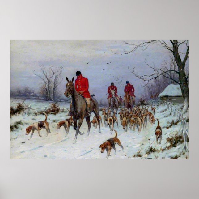 Poster Fox Hunt Huntsmen e Hounds voltando para casa (Frente)