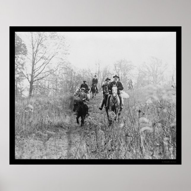 Póster Fox Hunting em Virgínia em 1924 (Frente)