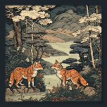 Poster Fox na paisagem japonesa<br><div class="desc">Design de raposa vermelha</div>