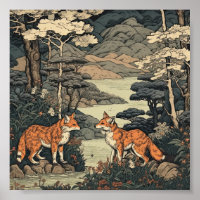 Fox na paisagem japonesa