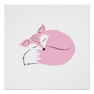 Póster Fox Pink Woodland