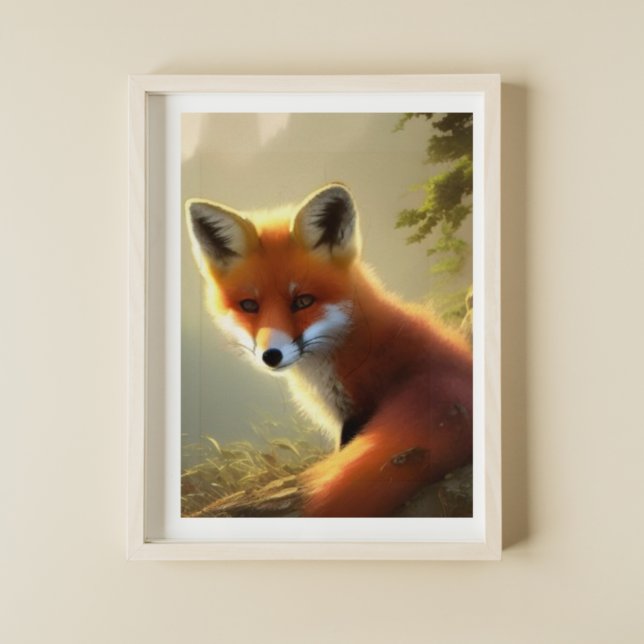 Poster Fox Selvagem de Bebê Vermelho (Criador carregado)