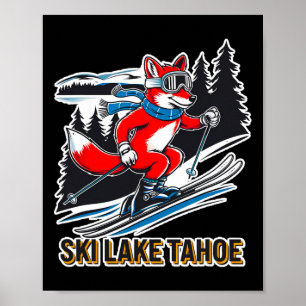 Poster Fox Skiing Alpino Ski Adventure Lake Tahoe Califor