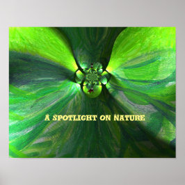 Poster Fox Spotlight Green Leaf Patterno Country