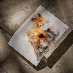 Poster Fox Watercolor Retrato 04