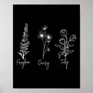 Poster Foxglove Daisy Tulip Sutil Anti-Trump Fem Liberal