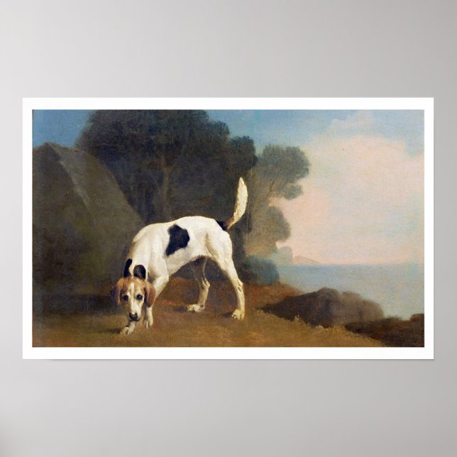 Poster Foxhound on the Scent, c.1760 (óleo em papel coloc (Frente)