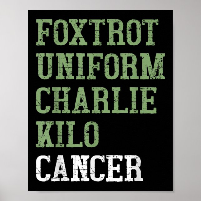 Poster Foxtrot Uniform Charlie Kilo - Para Cancer Pulmona (Frente)