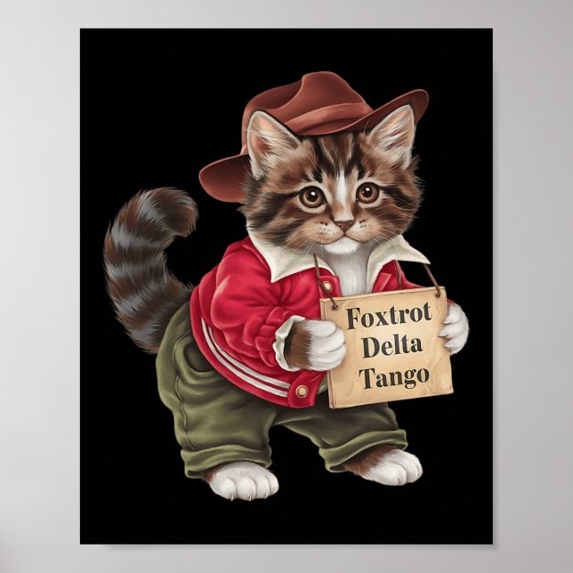 Poster Foxtrots Delta Tangos Resiste Cat National Forest  (Frente)