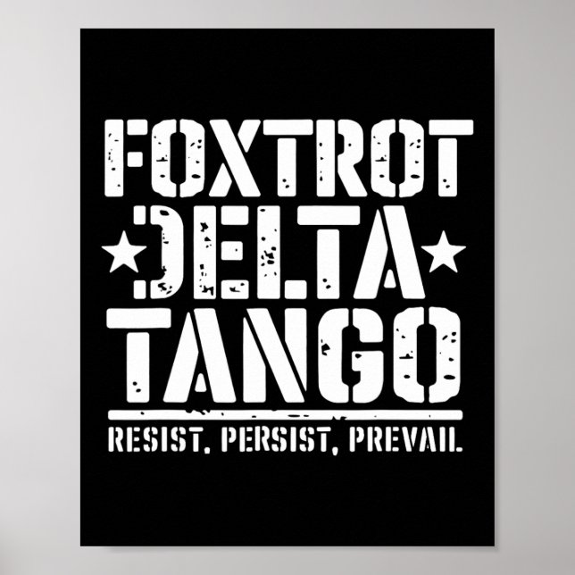 Poster Foxtrots Deltas Tangos Engraçado Resistência Urso  (Frente)