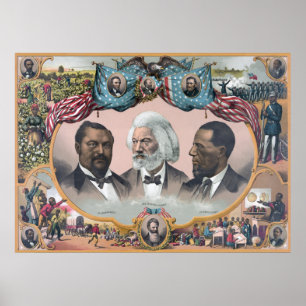 Póster Fr3d3 Bailey Douglass com Abolicionista Preto