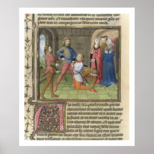 Poster Fr.120 f.522v Knighting de Lancelot 'do