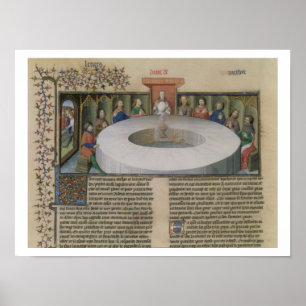 Póster Fr.120 f.524v os cavaleiros da mesa redonda de