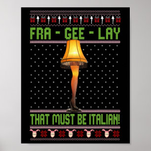 Poster Fra-gee-lay Engraçado Natal Frágil Natal Italiano 