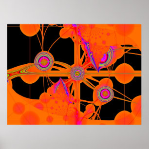 Poster Fractal alaranjado